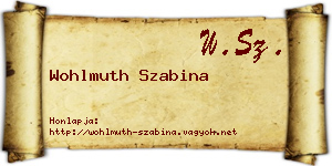Wohlmuth Szabina névjegykártya
