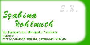 szabina wohlmuth business card